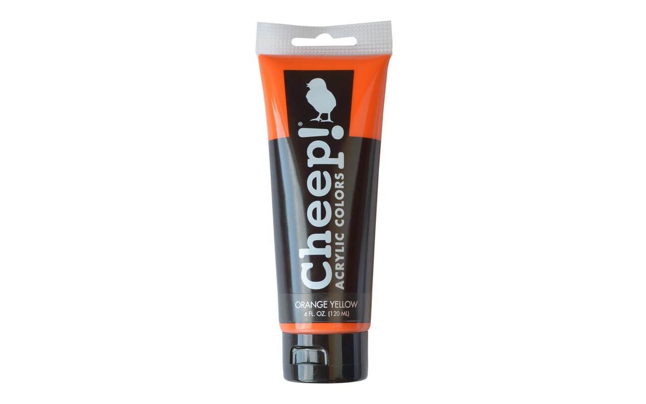 Cheep! Acrylic Paints, 4 oz. Tube - Orange Yellow, Perfect for Artists - Quality Acrylic Paint - Heavy Body Acrylic Paint - Paint Acrylic - Artist and Student Paint